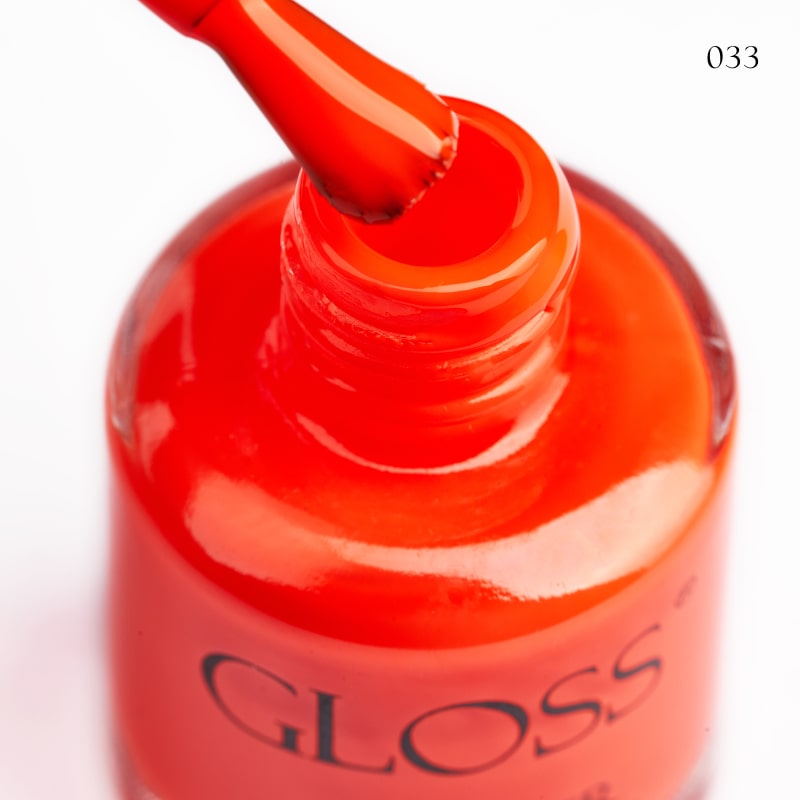 Лак для нігтів Lacquer Nail Polish GLOSS 033 (яскравий помаранчевий), 11 мл